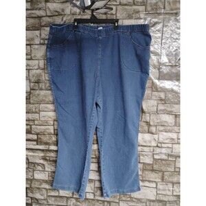 Womens Just My Size 4XG Talla Petite Denim Blue Jeans Pull On